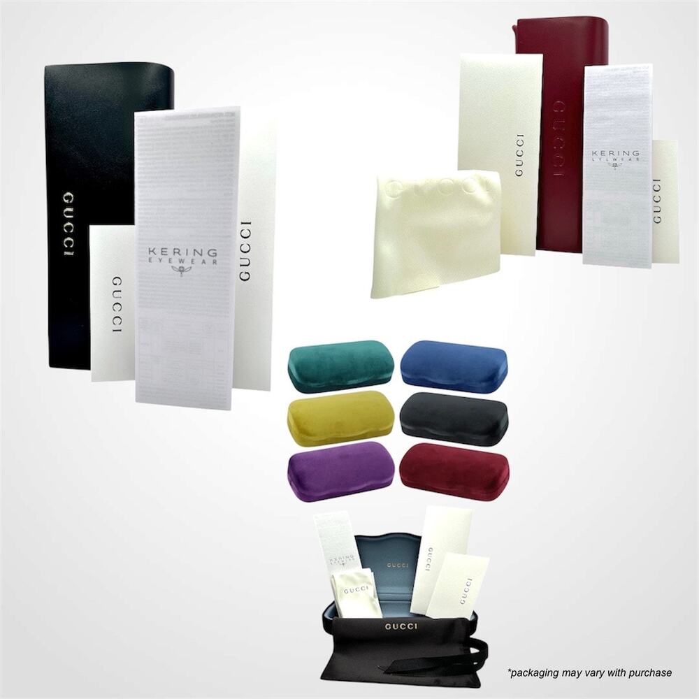 New GUCCI Sunglasses Black 54mm Square Gold Interlocking GG Red Green Web - Picture 9 of 16